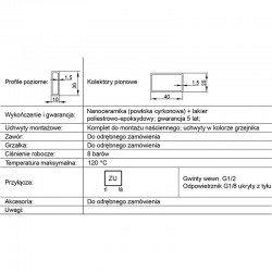 Grzejnik łazienkowy Atut AU (Enix) - informacje techniczne