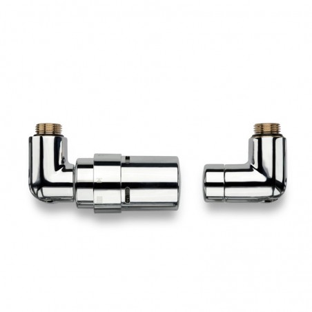 Zestaw termostatyczny trójosiowy z głowicą - chrom